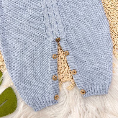 Jardineira de linha pipoca azul bebê